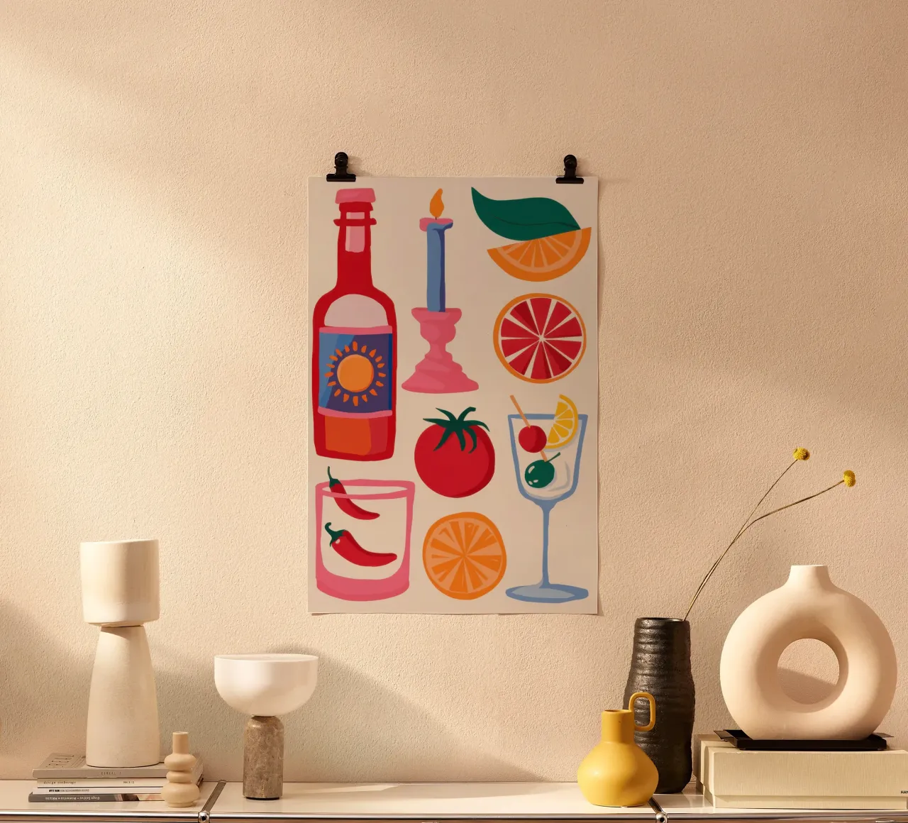 Tavola mediterranea poster con telaio in plastica da Bruce Juice