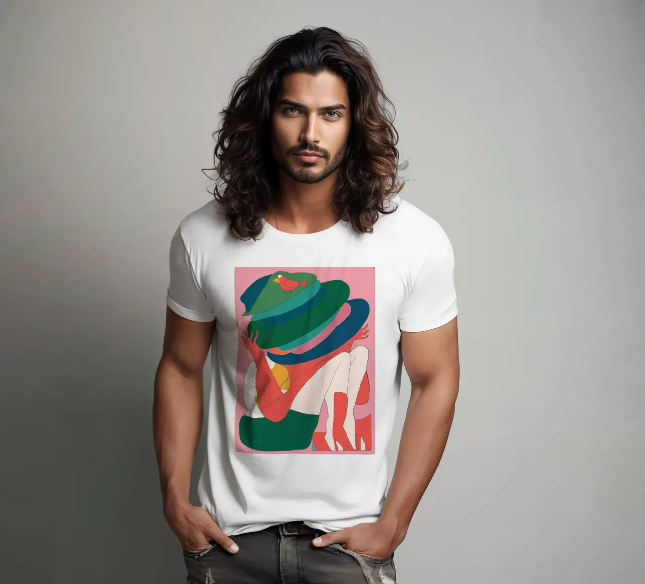 Donna dal cappello enigmatico t-shirt da Snow Mist