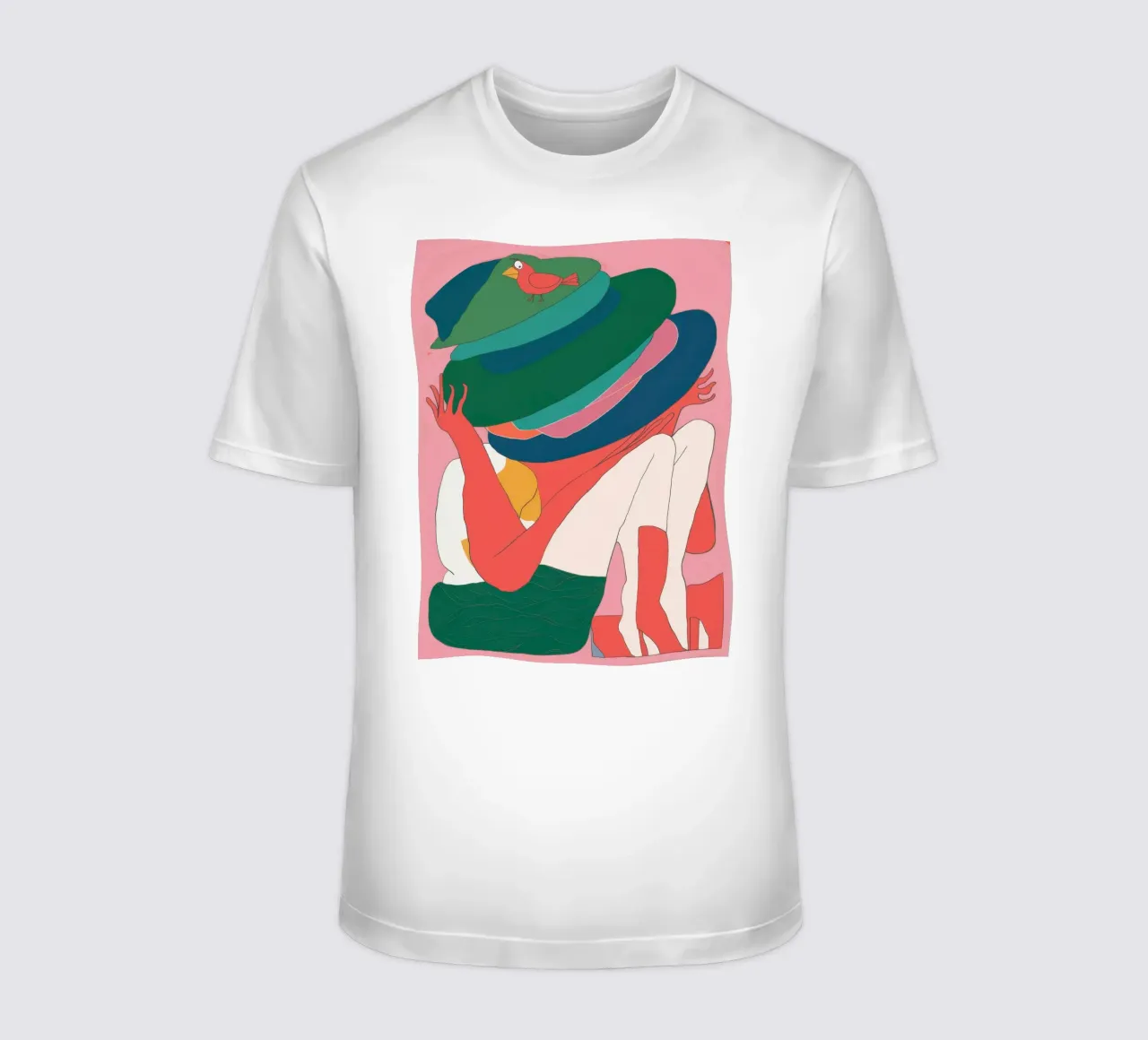 Donna dal cappello enigmatico t-shirt da Snow Mist