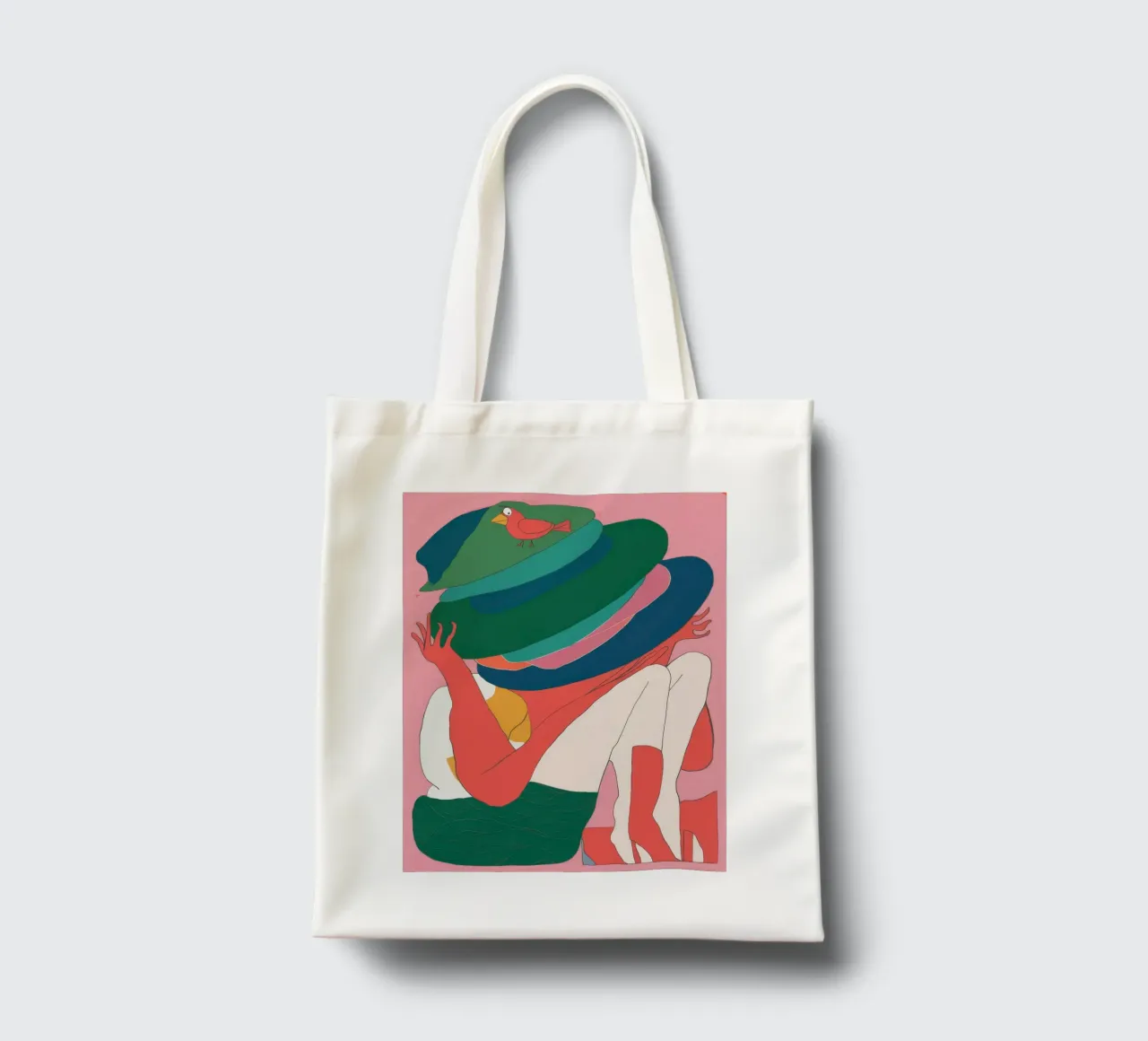 Donna dal cappello enigmatico borsa in juta da Snow Mist