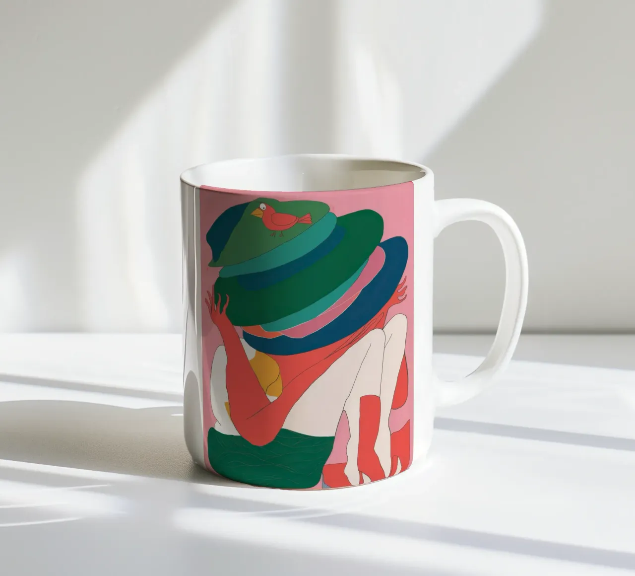 Donna dal cappello enigmatico tazza in ceramica da Snow Mist