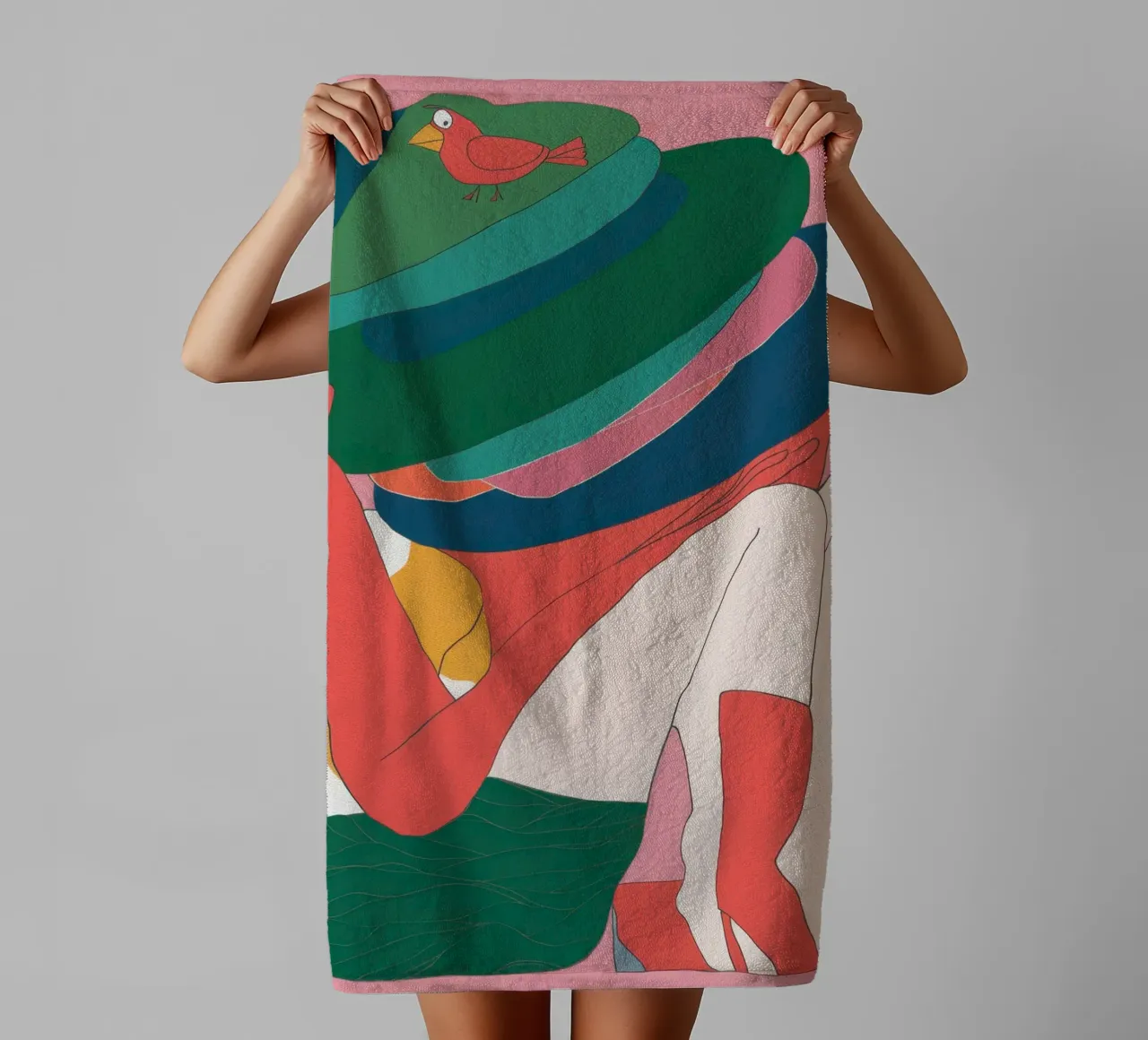 Donna dal cappello enigmatico asciugamano da bagno da Snow Mist