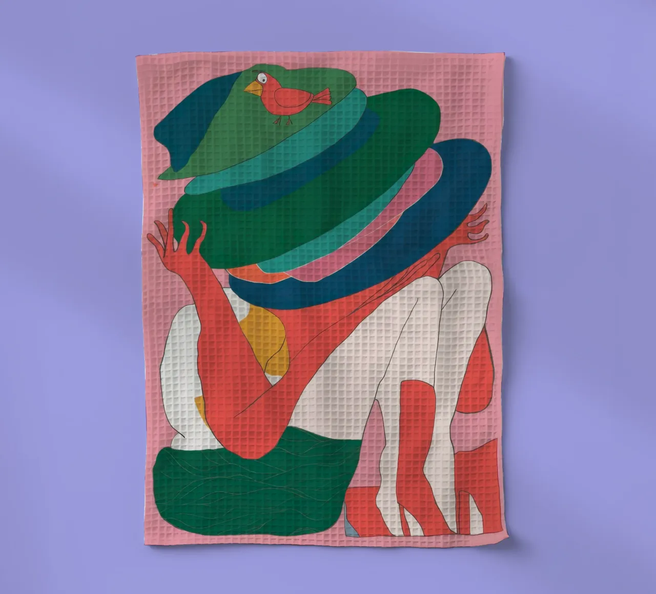 Donna dal cappello enigmatico canovaccio da cucina da Snow Mist