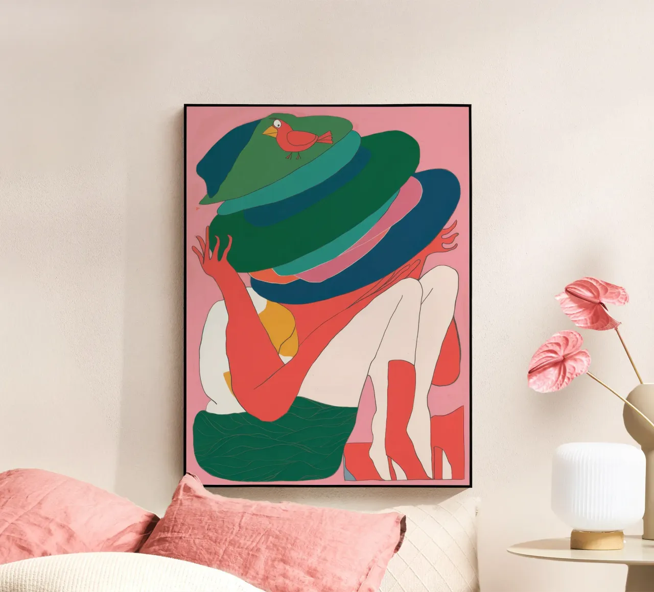 Donna dal cappello enigmatico plexiglass da Snow Mist