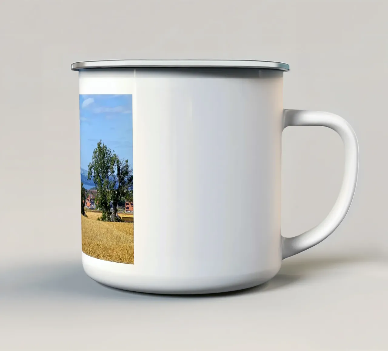 Scottish summer landscape tazza in smalto da gtobonart