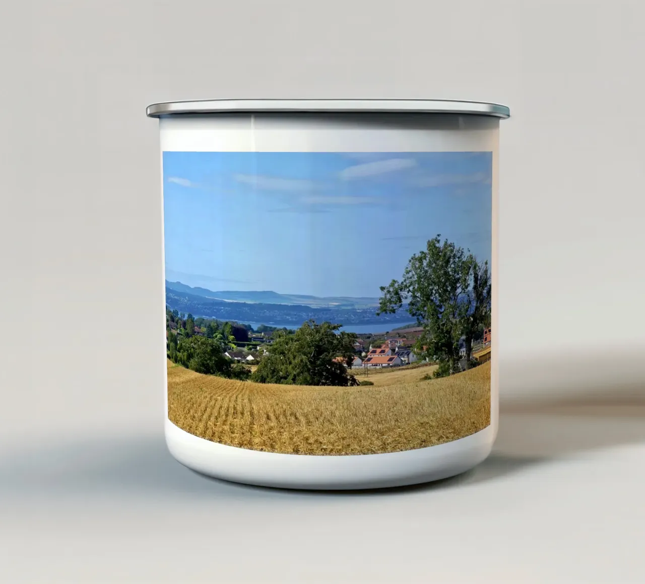 Scottish summer landscape tazza in smalto da gtobonart