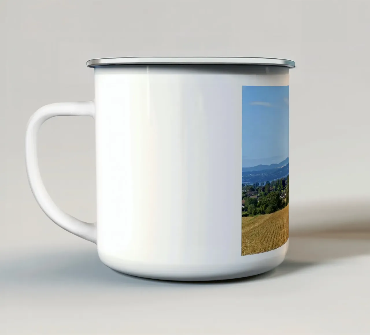 Scottish summer landscape tazza in smalto da gtobonart