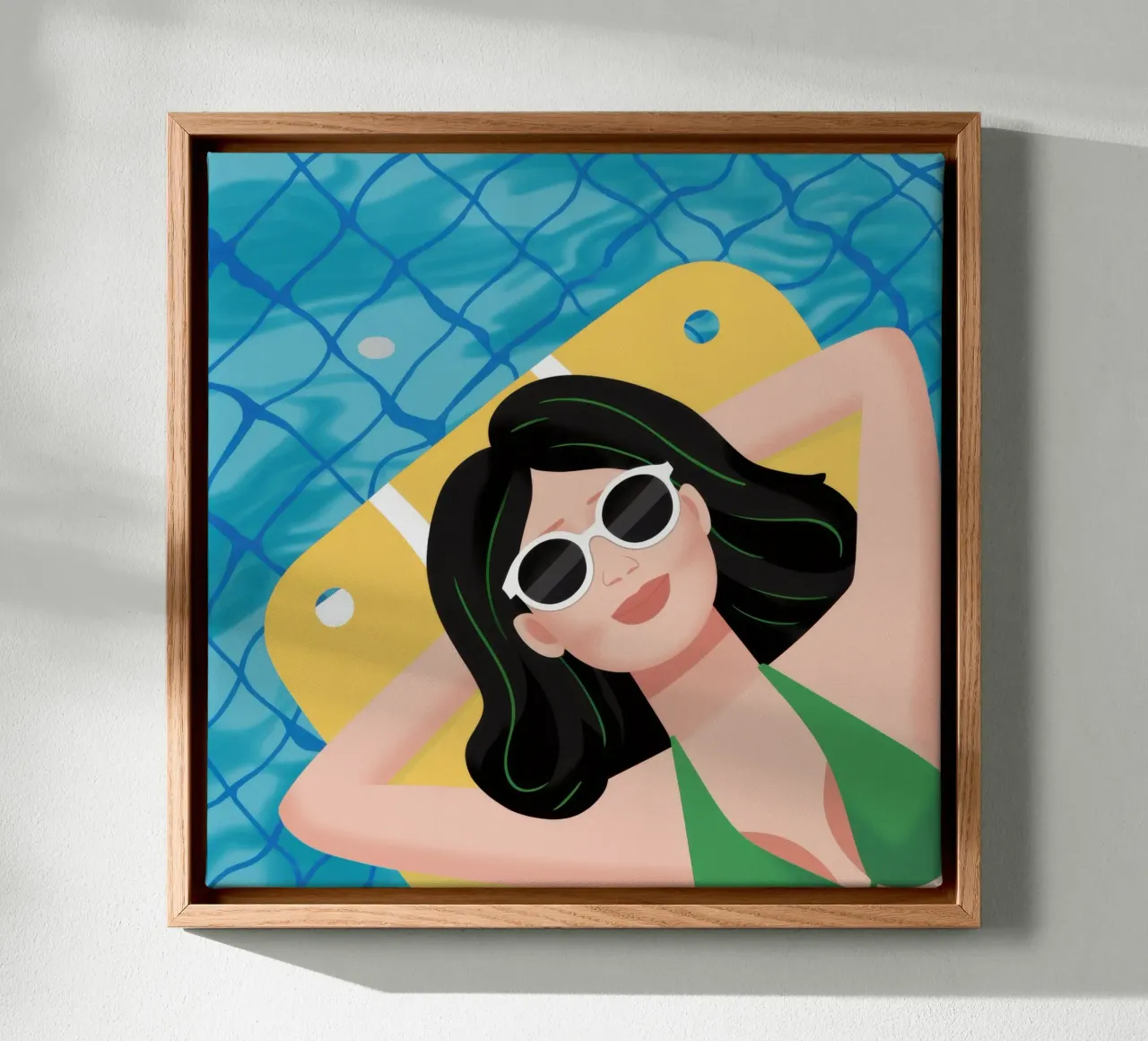 Azure Summer Repose canvas with Floater frame by Bara Suara