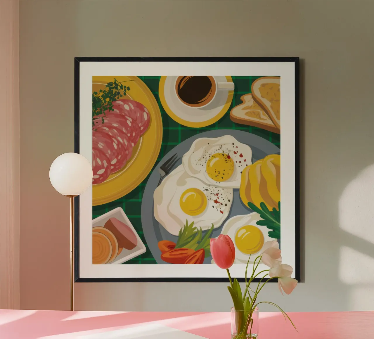 Piatto unico per la colazione poster con telaio in plastica da Bruce Juice