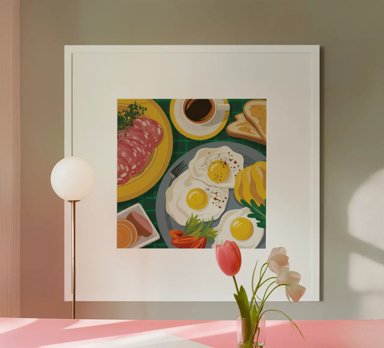 Piatto unico per la colazione poster con telaio in plastica da Bruce Juice
