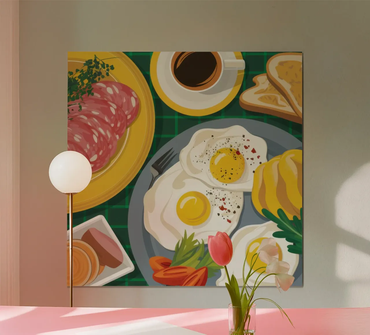 Piatto unico per la colazione poster con telaio in plastica da Bruce Juice