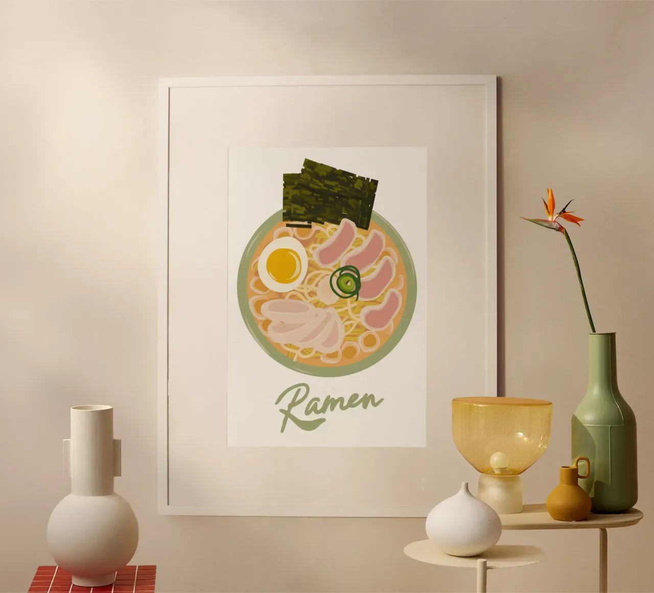 Tipografia del ramen autentico poster con telaio in alluminio da Astra Mist
