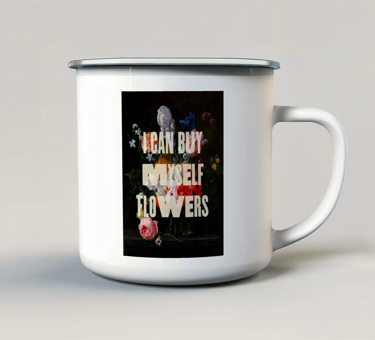 I can buy myself flowers tazza in smalto da MsGonzalez