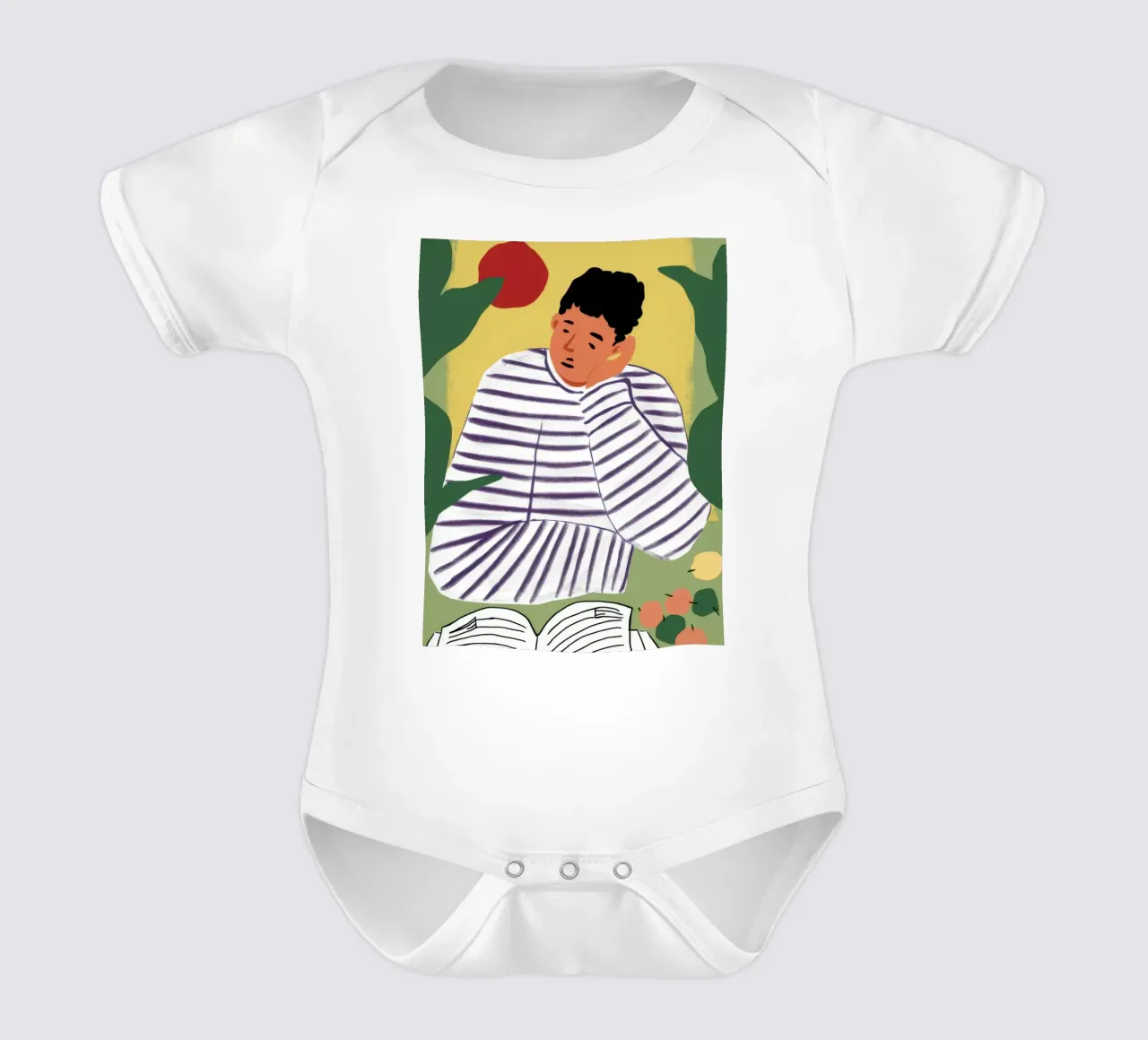 Lettore di camicie a righe body neonato maniche corte da Snow Mist
