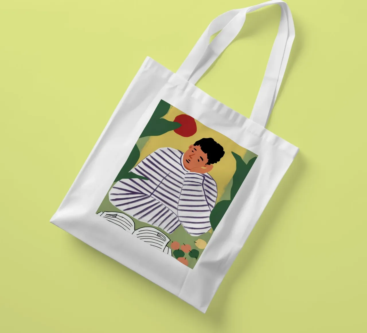 Lettore di camicie a righe borsa in juta da Snow Mist