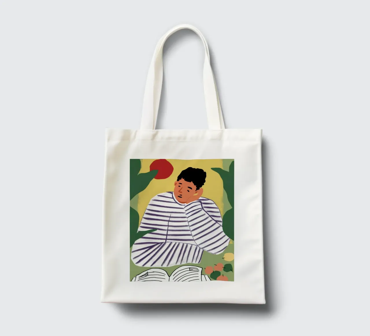 Lettore di camicie a righe borsa in juta da Snow Mist