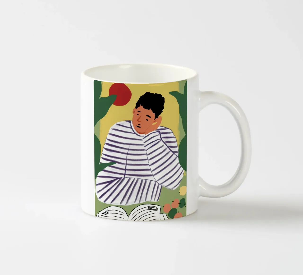 Lettore di camicie a righe tazza in ceramica da Snow Mist