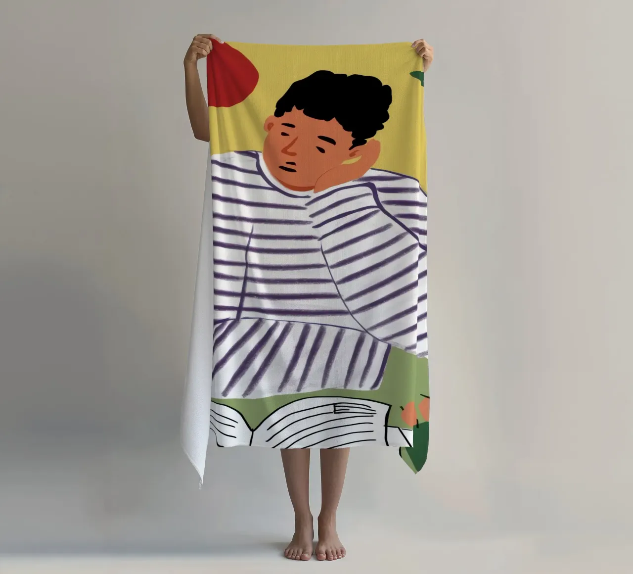 Lettore di camicie a righe telo mare da Snow Mist