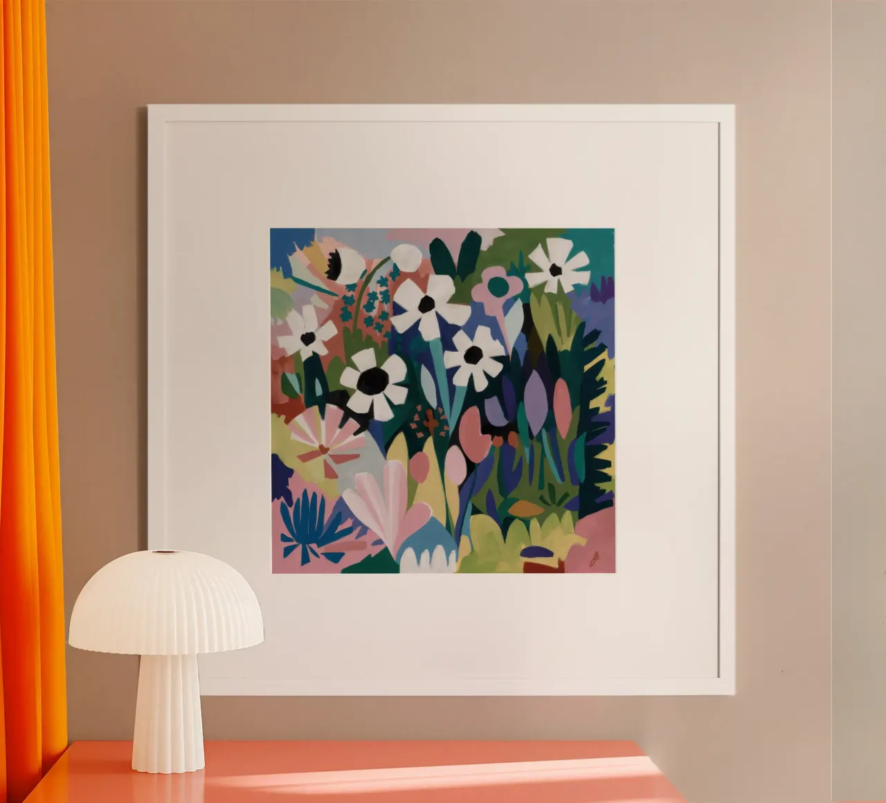 Pradera abstracta de flores silvestres poster de Astra Mist