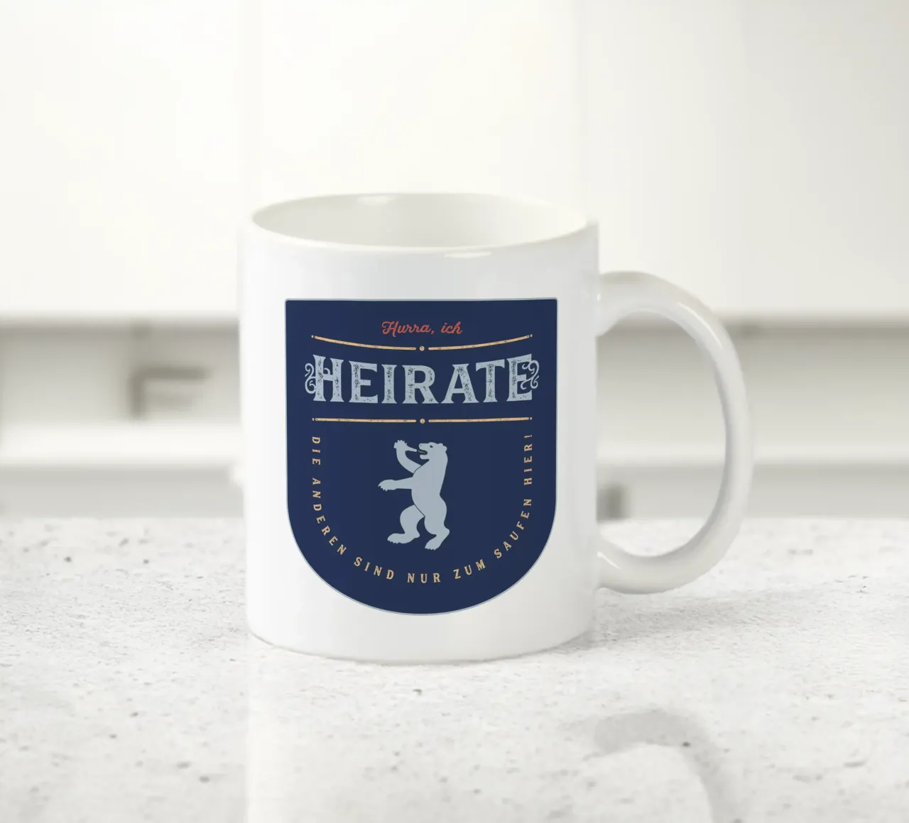 Hurra, ich heirate! tazza in ceramica da Black Sign Artwork