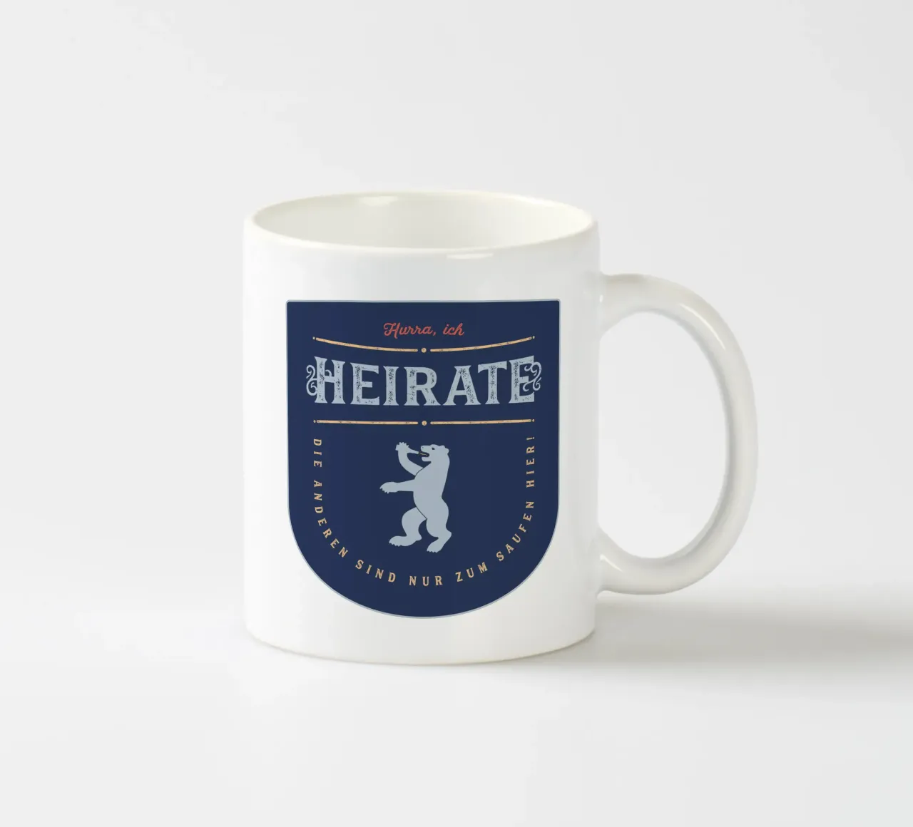 Hurra, ich heirate! tazza in ceramica da Black Sign Artwork