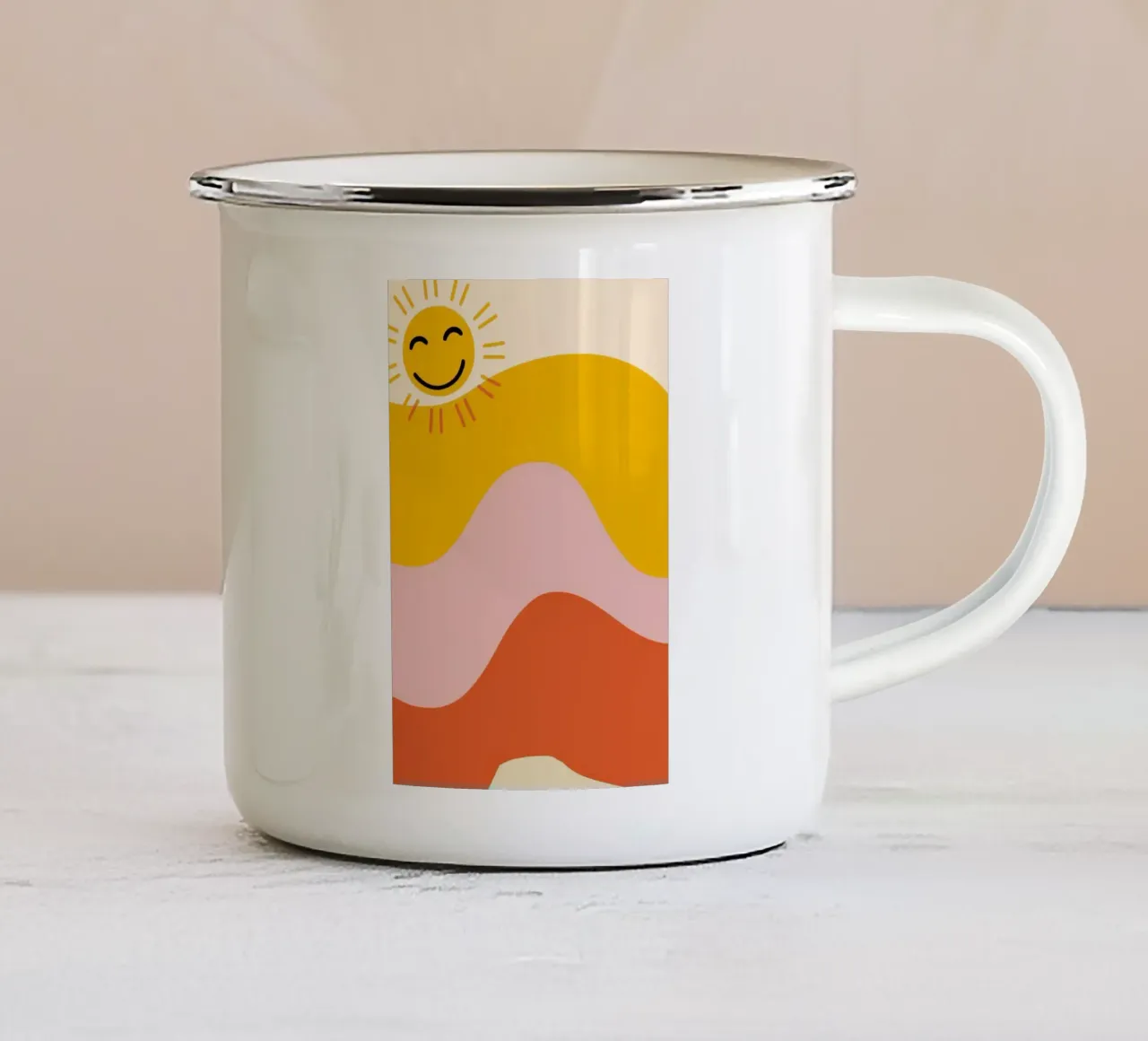 Gioia ondulata del sole tazza in smalto da Bruce Juice