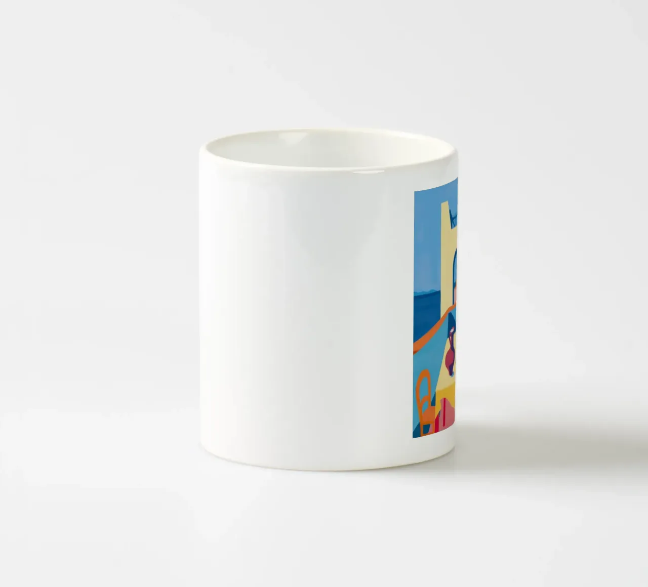 Camera illuminata dal sole in blu tazza in ceramica da Bara Suara