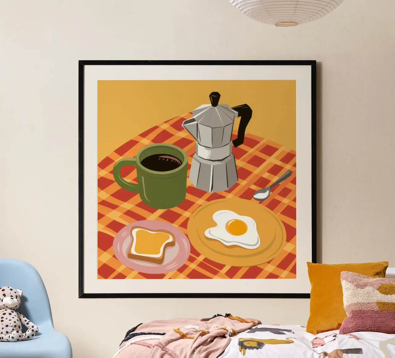 Accogliente colazione mattutina poster con telaio in plastica da Astra Mist