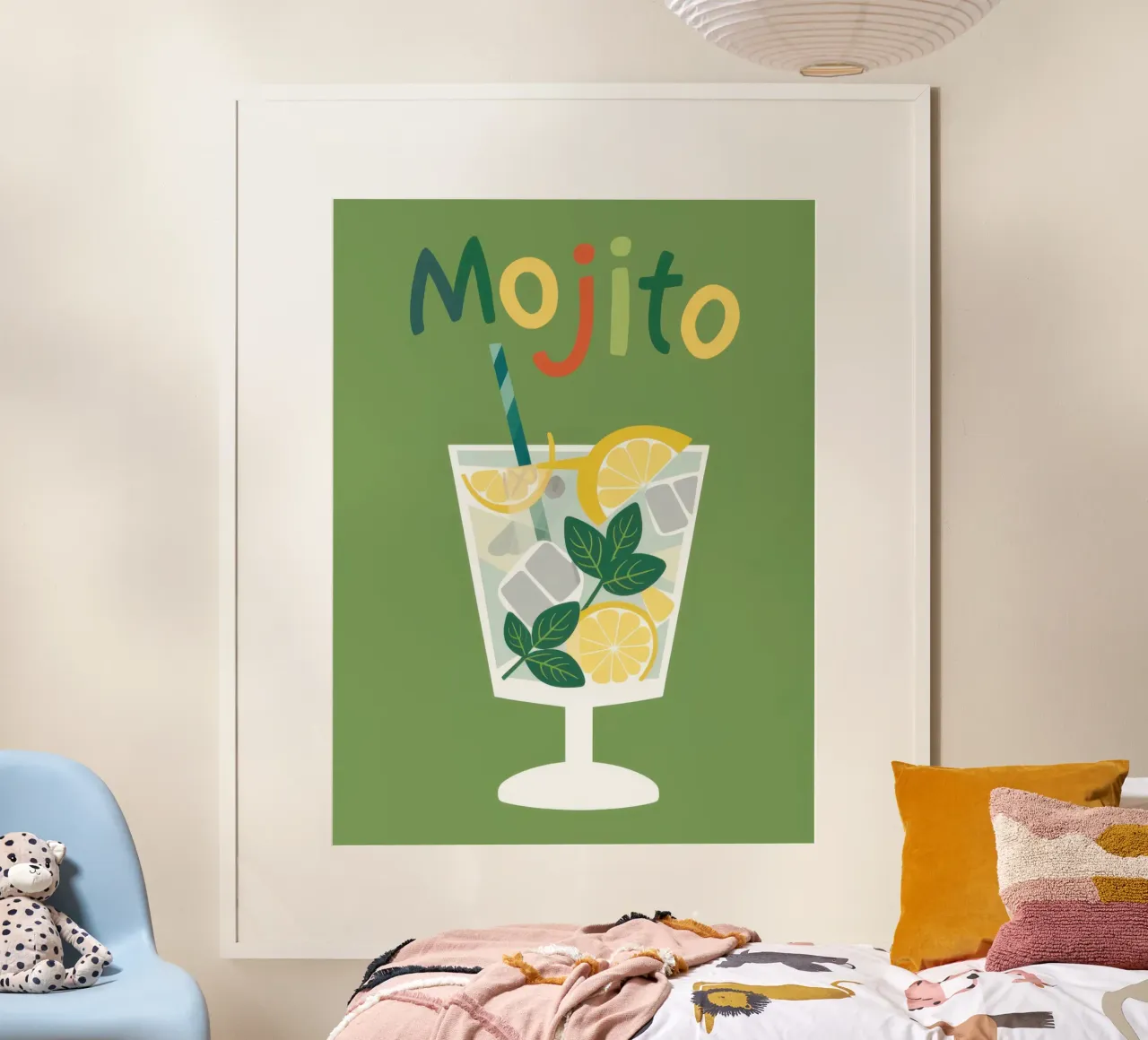 Mojito Pop fresco poster con telaio in alluminio da Snow Mist