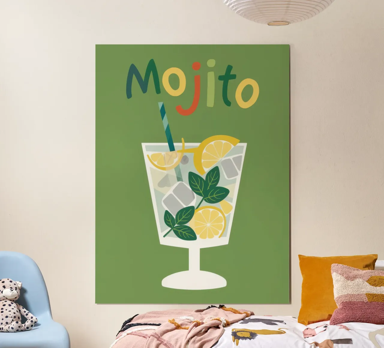 Mojito Pop fresco poster con telaio in alluminio da Snow Mist