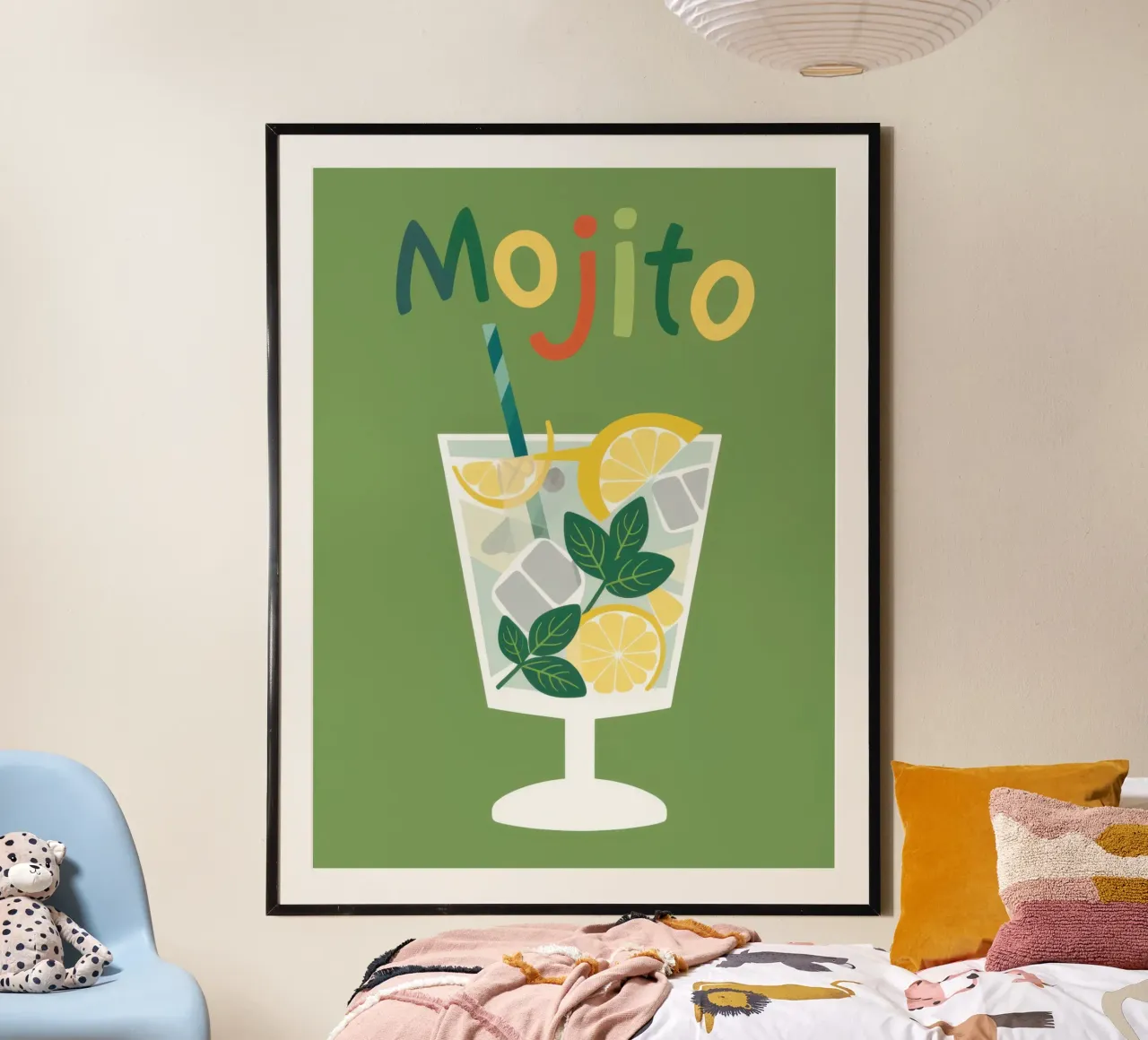 Mojito Pop fresco poster con telaio in alluminio da Snow Mist