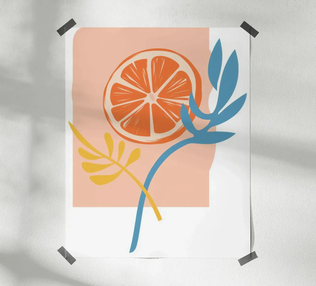 Decostruzione della fetta di agrumi poster con telaio in alluminio da Bara Suara