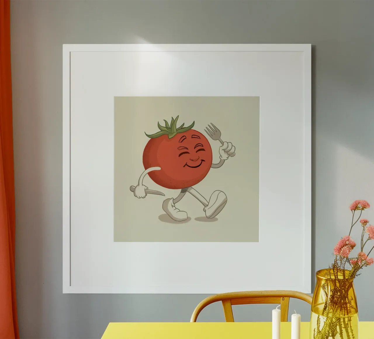 Pomodoro da passeggio allegro poster con telaio in plastica da Astra Mist
