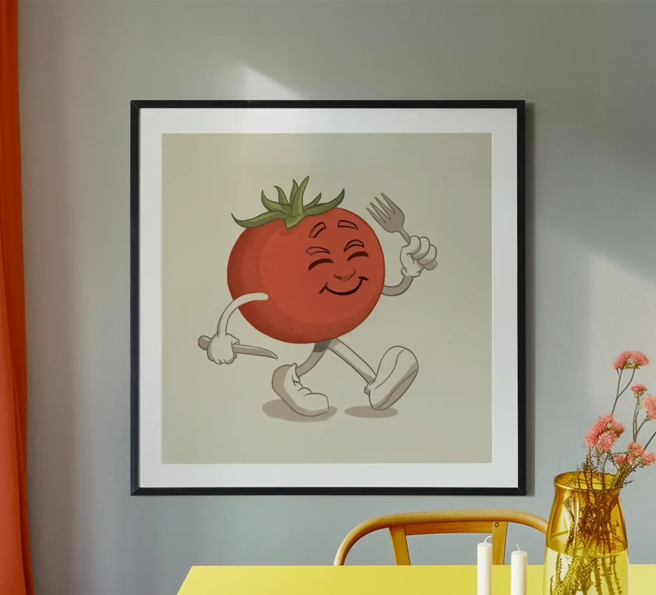 Pomodoro da passeggio allegro poster con telaio in plastica da Astra Mist