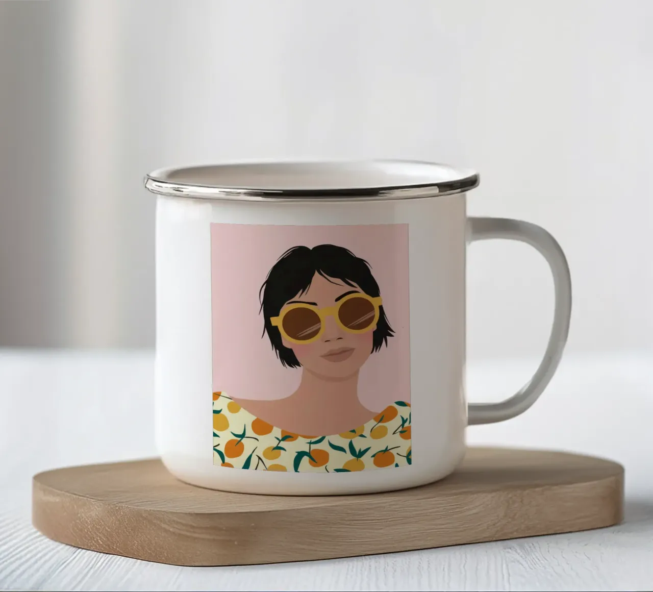 Fiori d'arancio chic tazza in smalto da Snow Mist