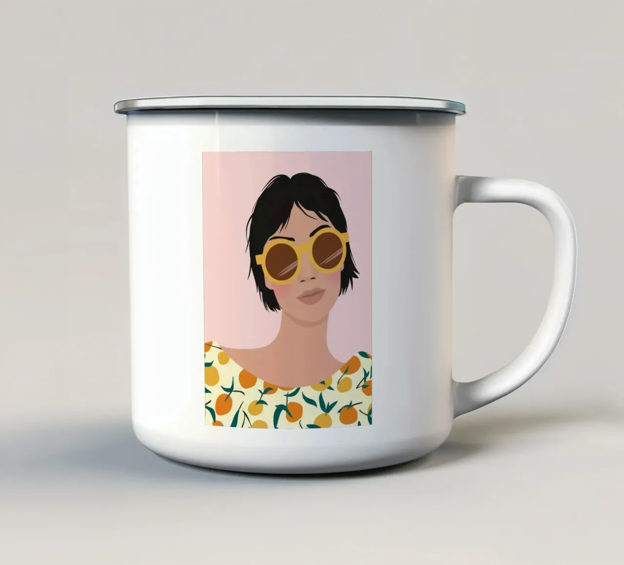 Fiori d'arancio chic tazza in smalto da Snow Mist