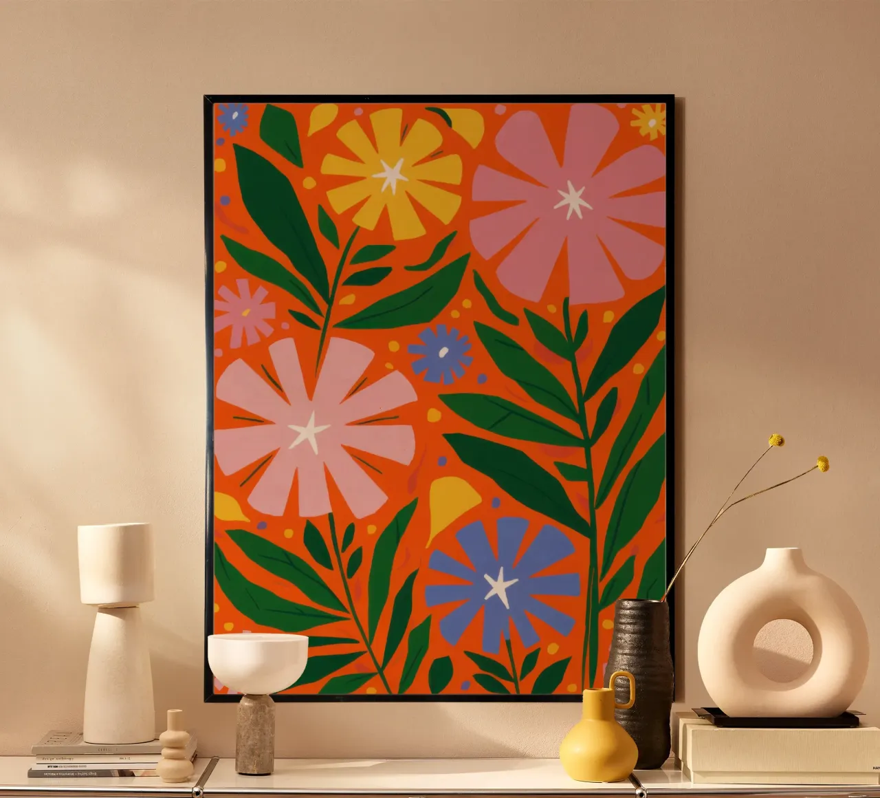Giubileo di fiori d'arancio poster con telaio in legno da Bara Suara
