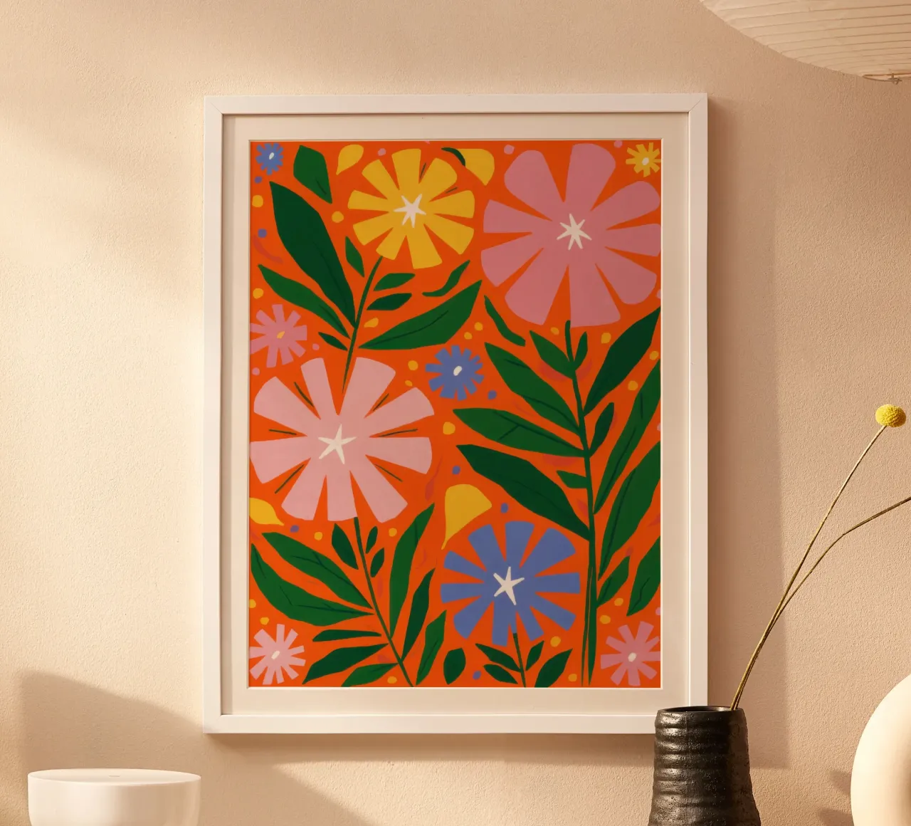 Giubileo di fiori d'arancio poster con telaio in legno da Bara Suara