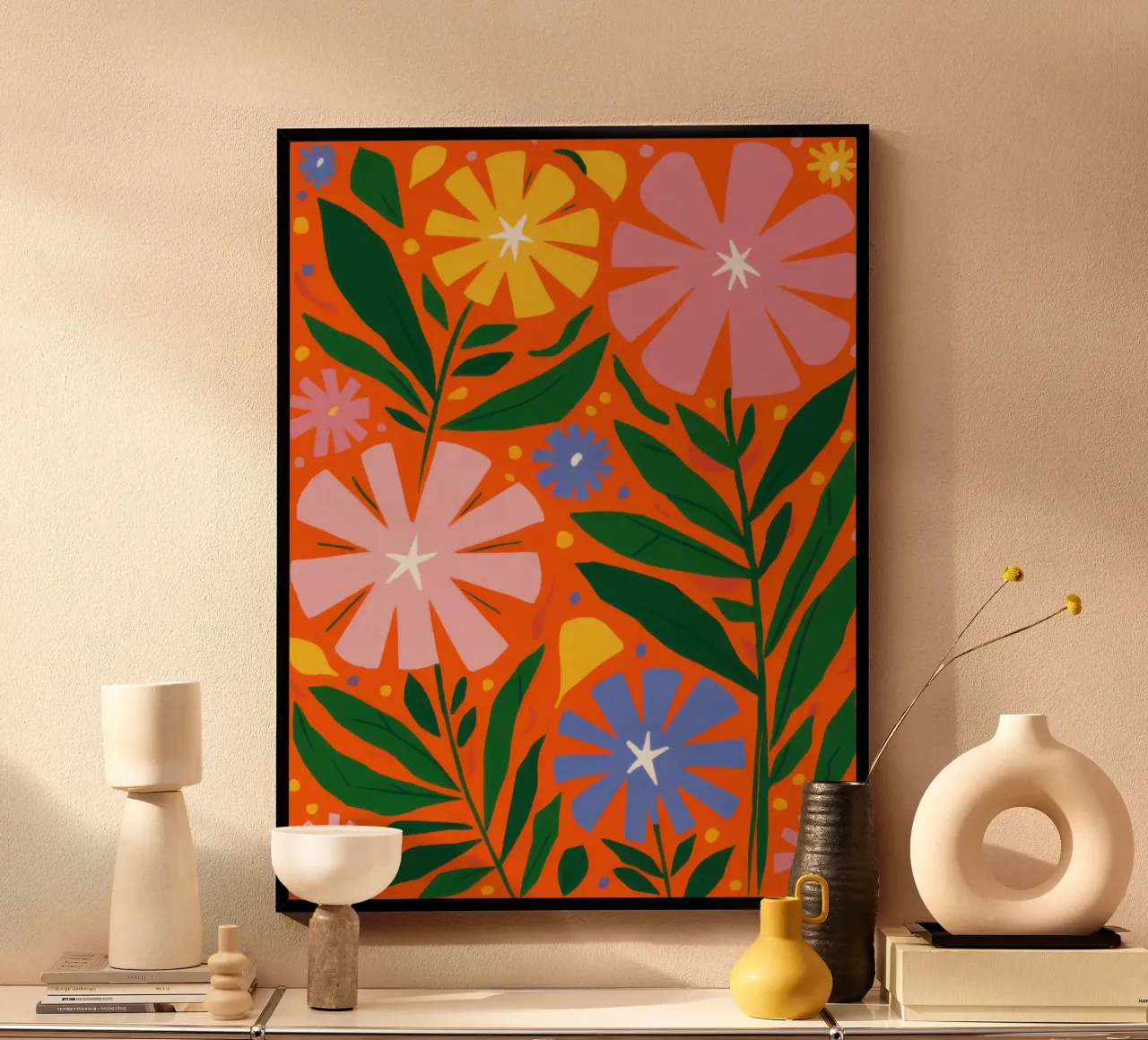 Giubileo di fiori d'arancio poster con telaio in legno da Bara Suara