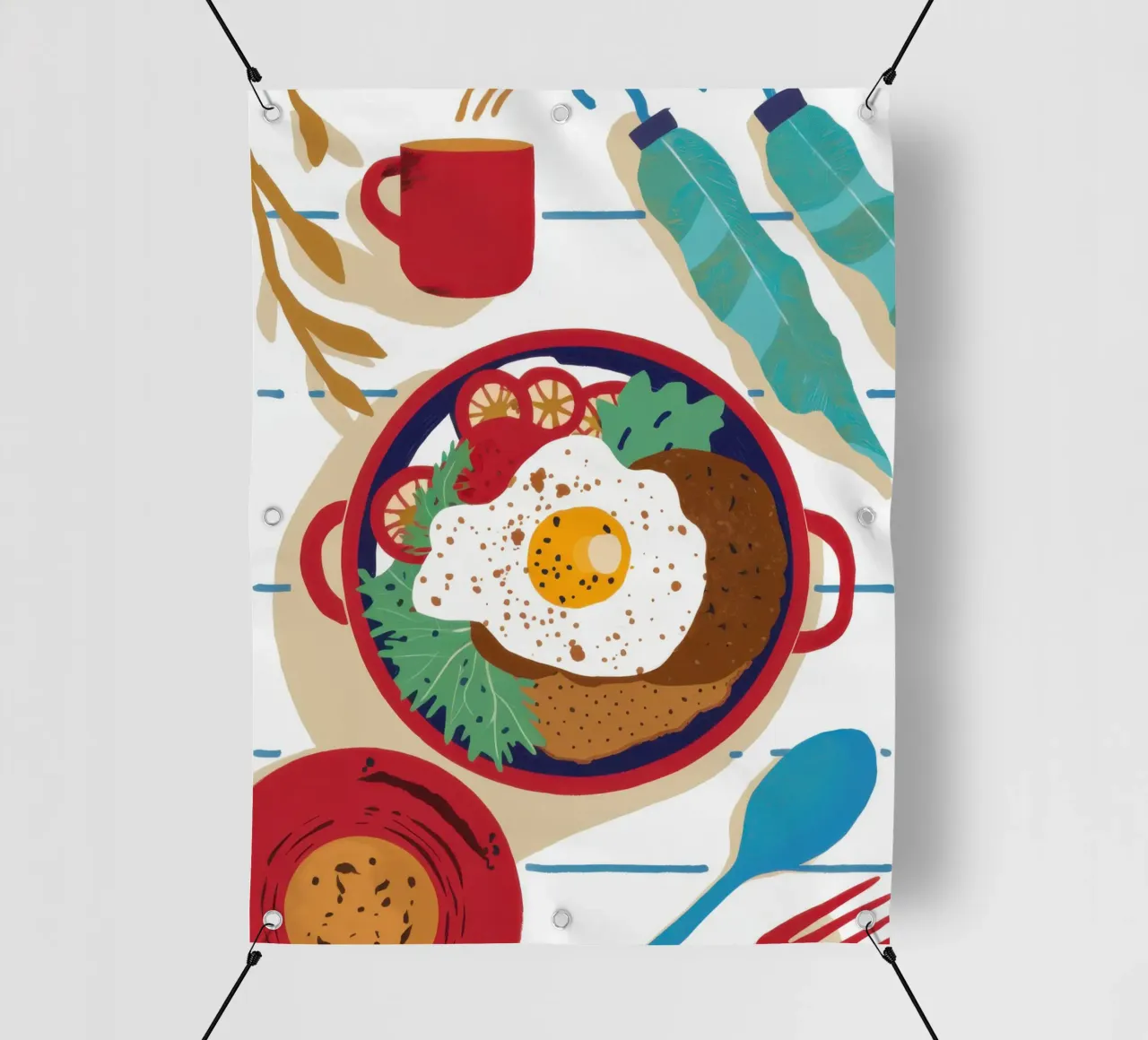 Colazione con piatto unico telo in pvc da Snow Mist