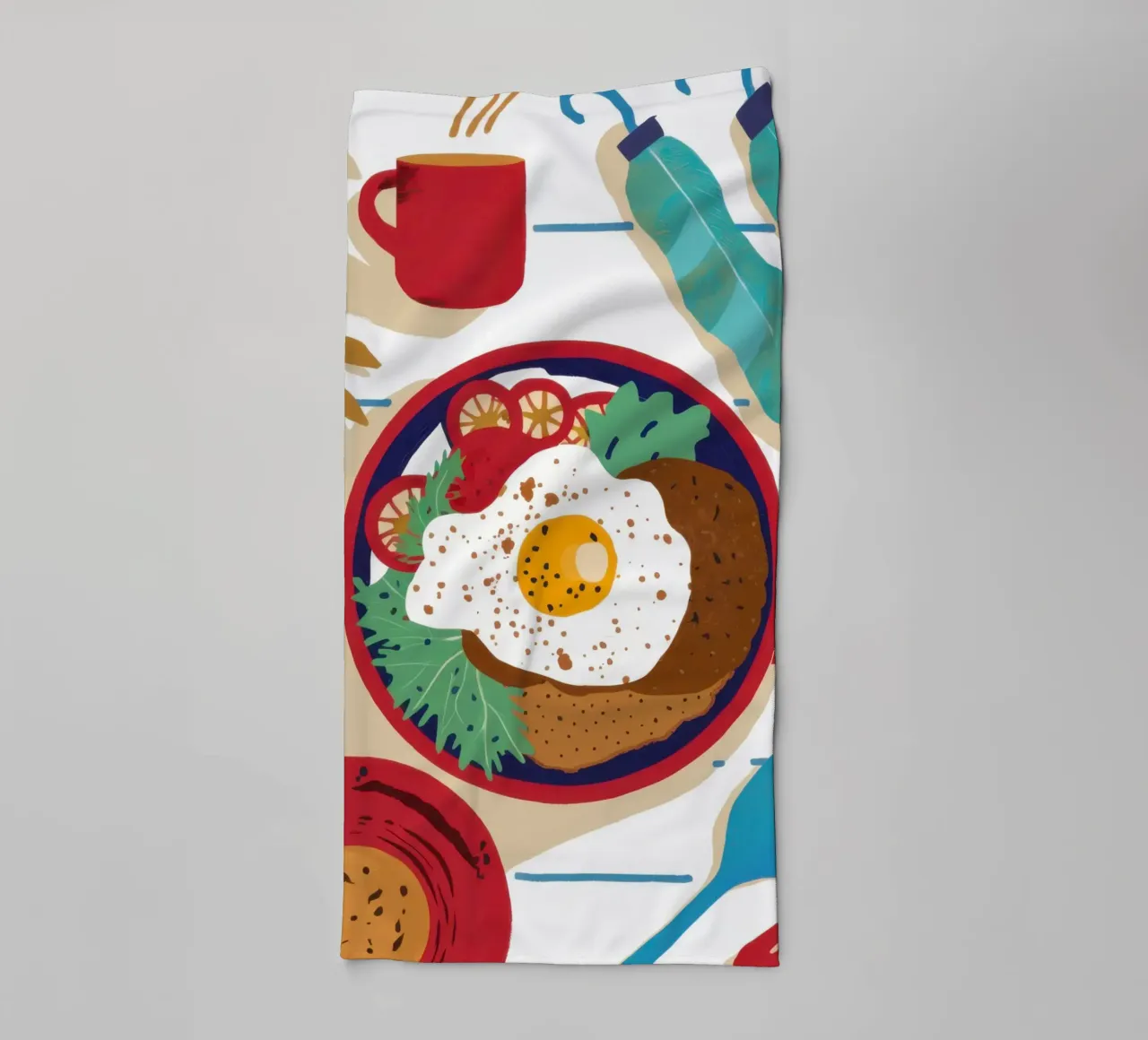 Colazione con piatto unico asciugamano da bagno da Snow Mist