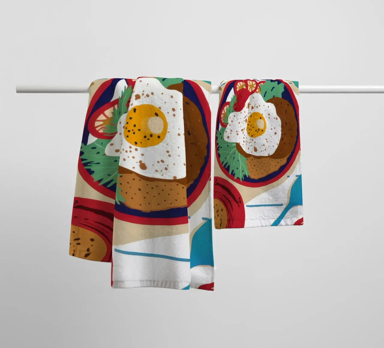 Colazione con piatto unico asciugamano da bagno da Snow Mist