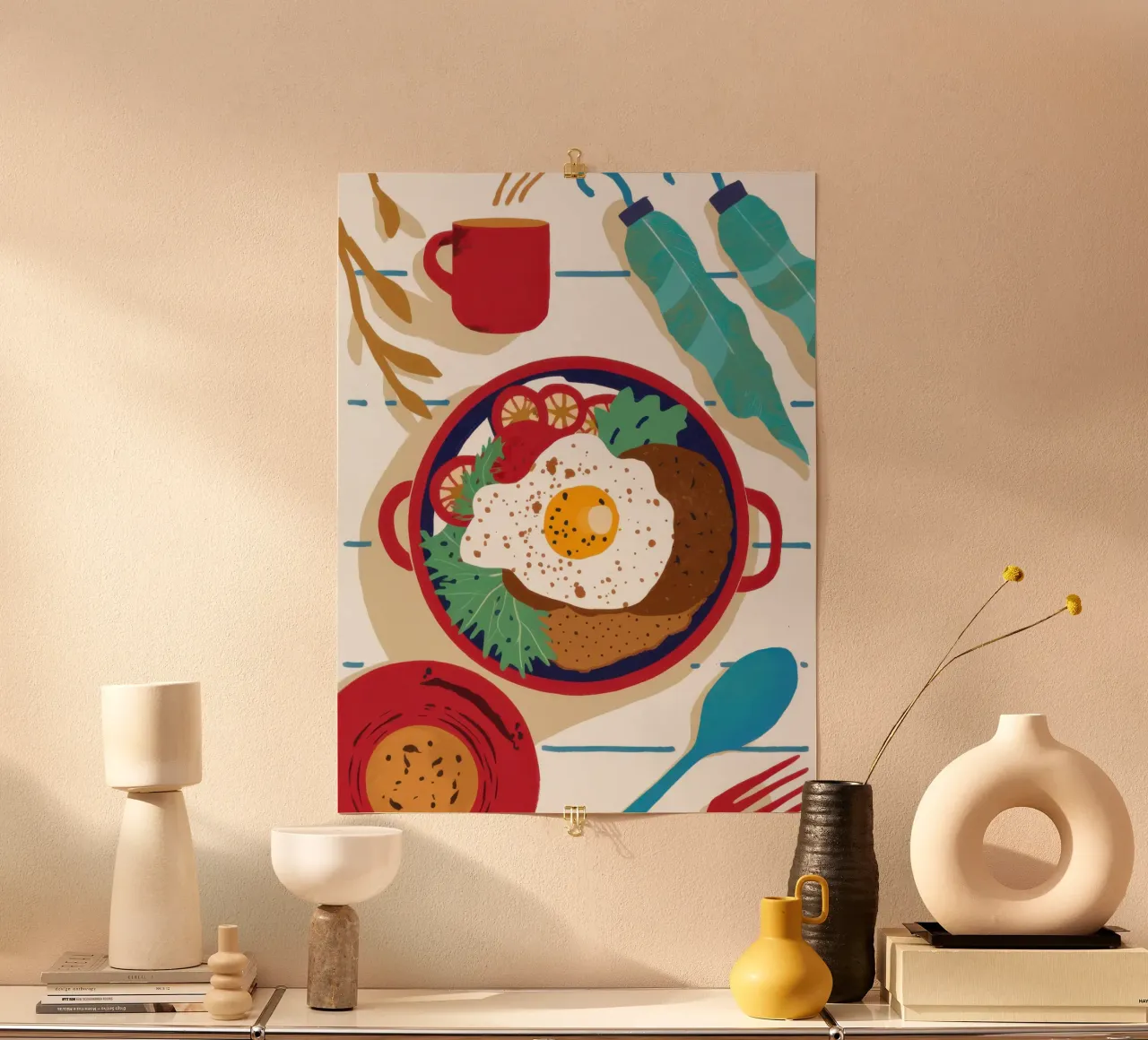 Colazione con piatto unico poster con telaio in plastica da Snow Mist