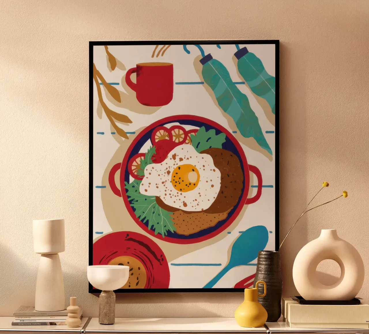 Colazione con piatto unico poster con telaio in plastica da Snow Mist