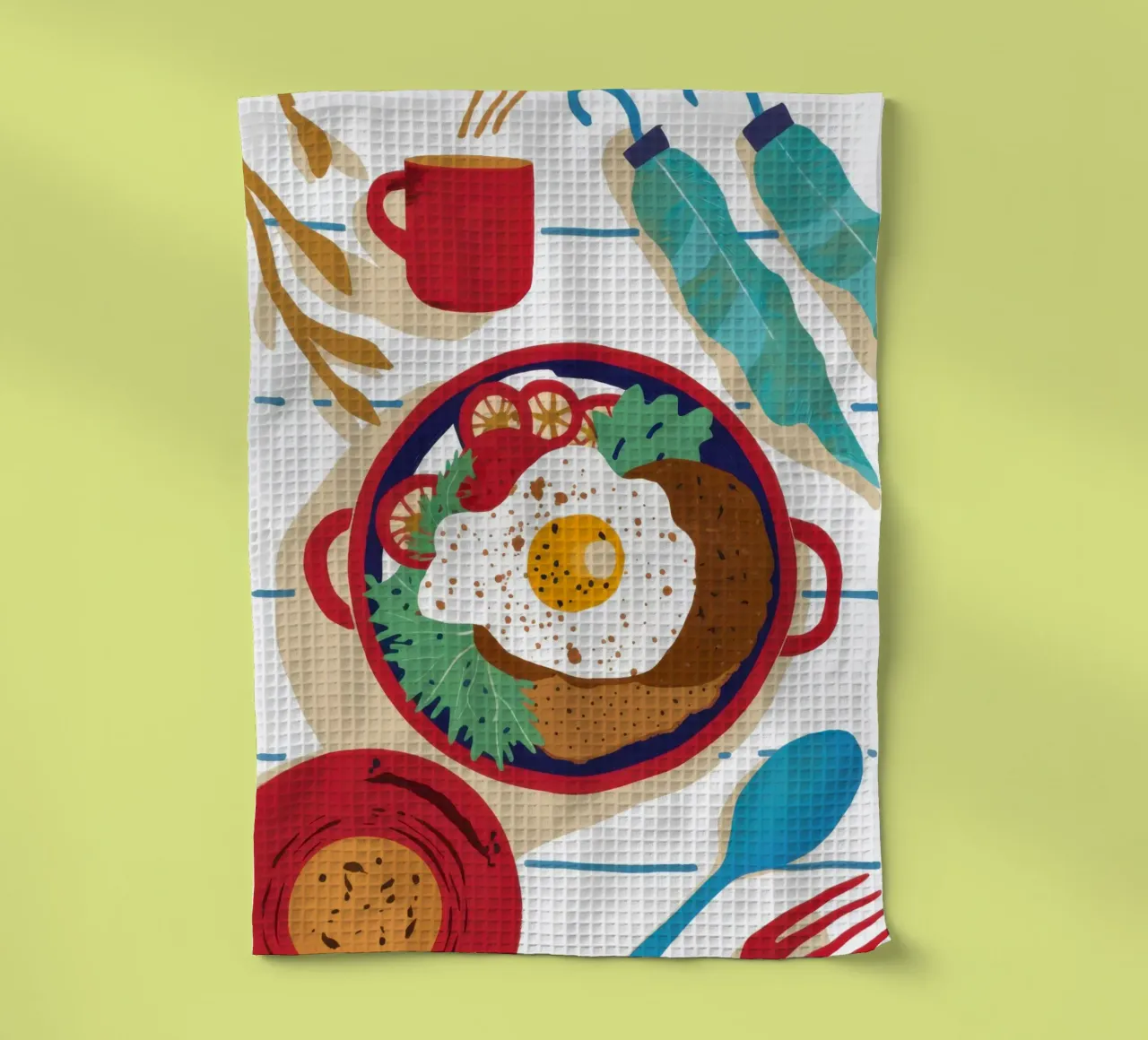 Colazione con piatto unico canovaccio da cucina da Snow Mist