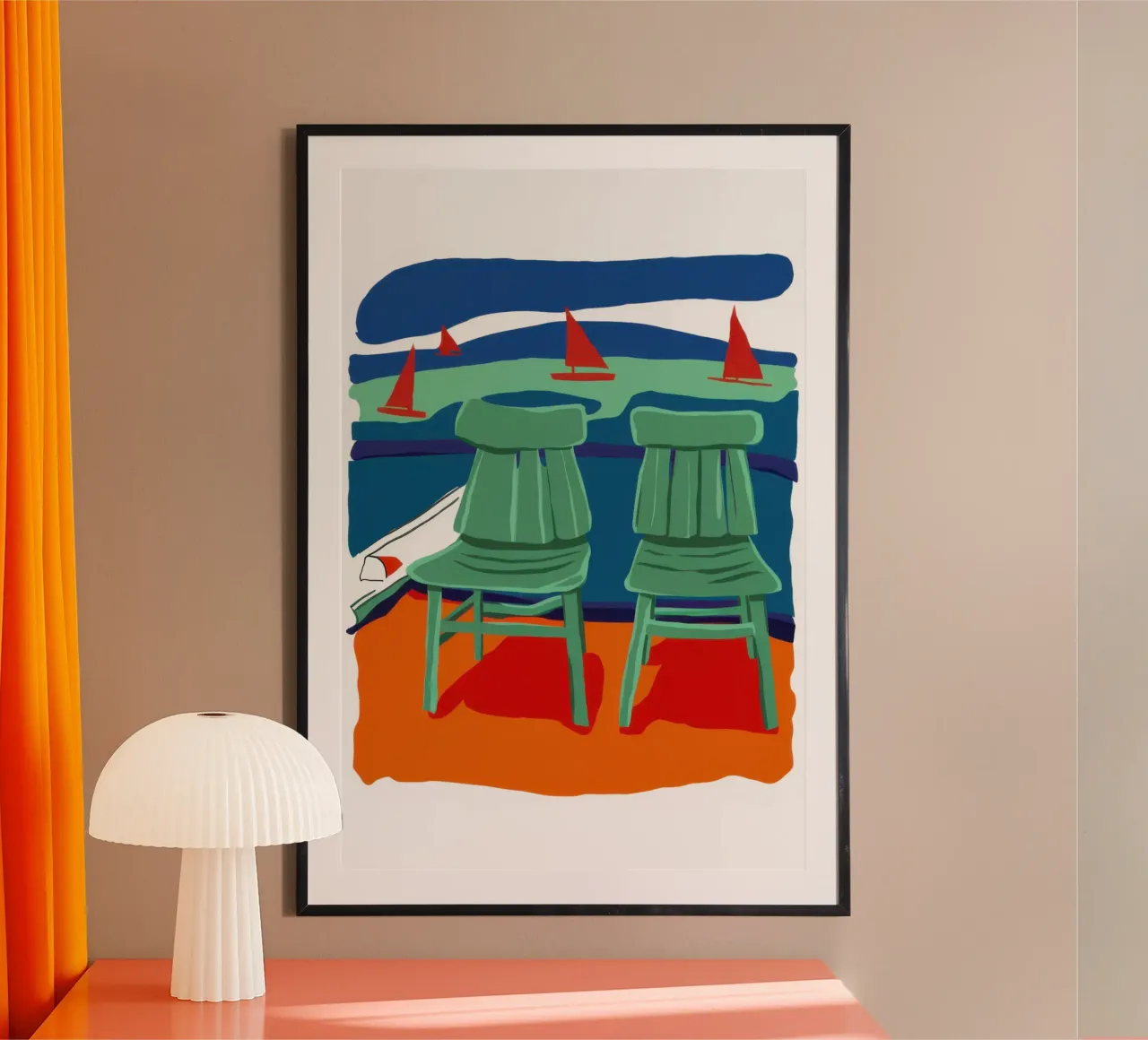 Sgabelli da bar Seaside poster con telaio in plastica da Bruce Juice