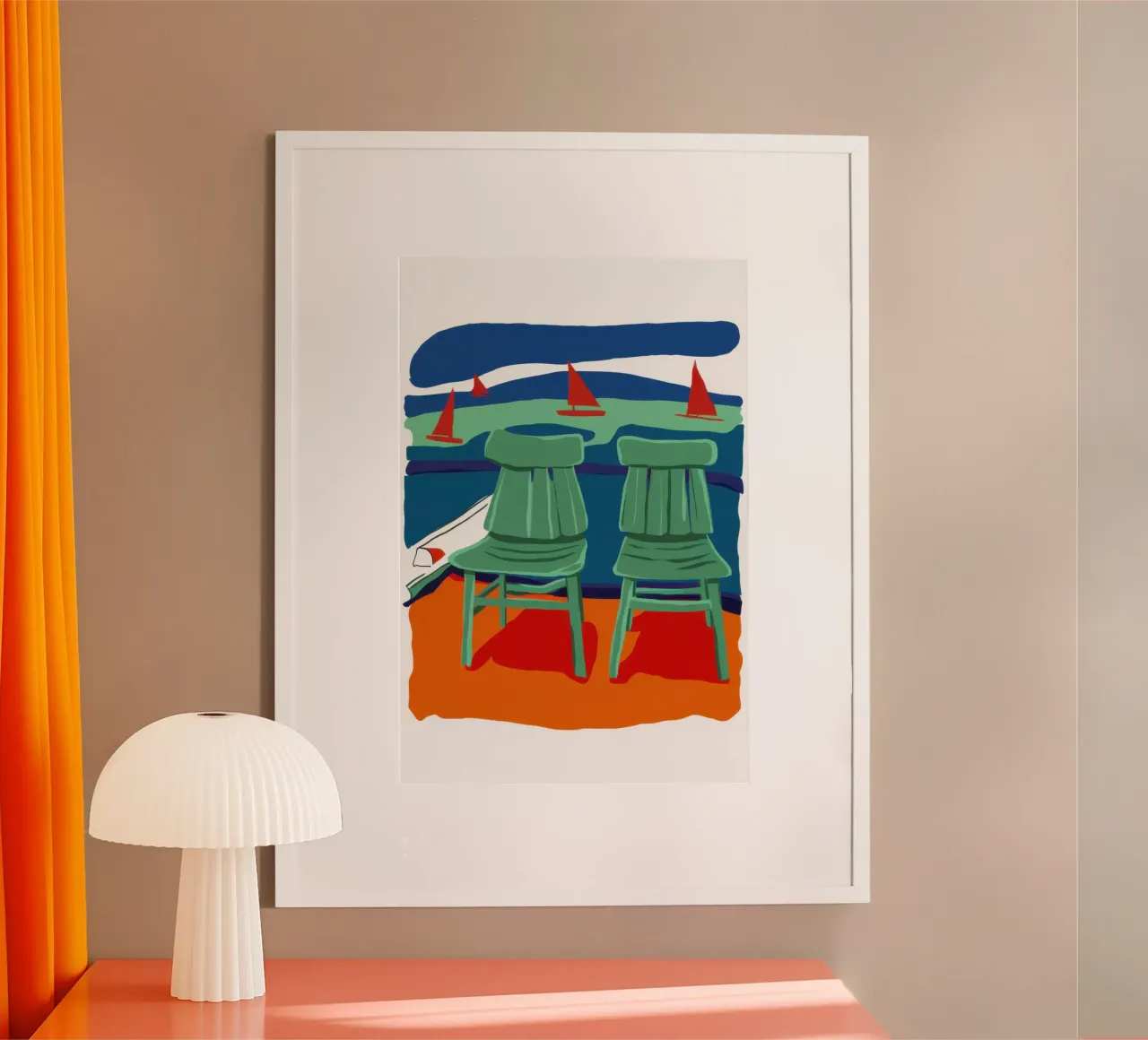 Sgabelli da bar Seaside poster con telaio in plastica da Bruce Juice