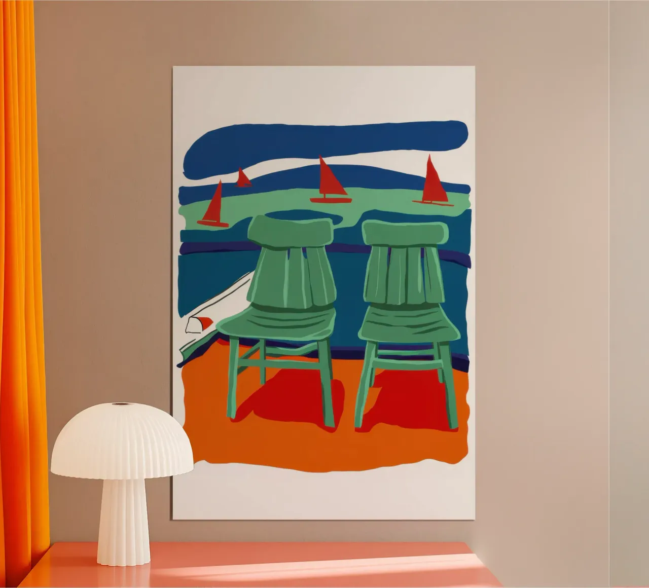 Sgabelli da bar Seaside poster con telaio in plastica da Bruce Juice