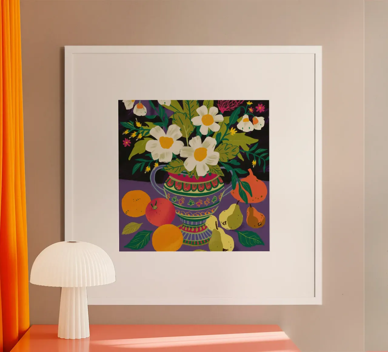 Bouquet di frutta generoso poster con telaio in alluminio da Astra Mist