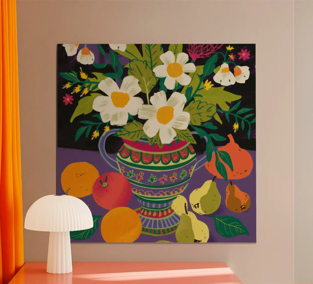 Bouquet di frutta generoso poster con telaio in alluminio da Astra Mist